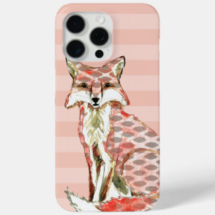 Painted Fox Abstract Pattern iPhone 15 Pro Max Case