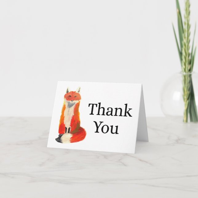 Painted Fox Thank You Card (Front)