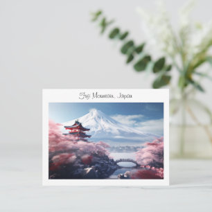 Painted Fuji mountain in cherry blossom season Postcard