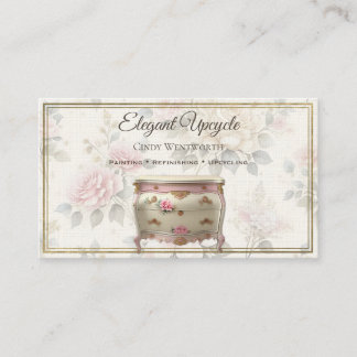 Painted Furniture Thrifting Refinishing Floral Bus Business Card
