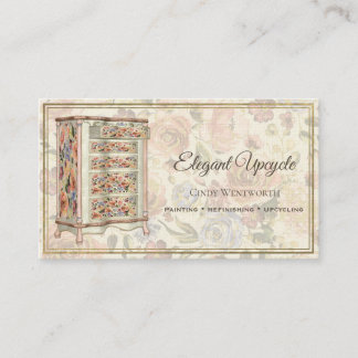 Painted Furniture Thrifting Refinishing Floral Business Card