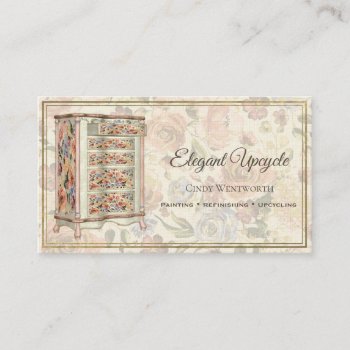 Painted Furniture Thrifting Refinishing Floral Business Card by HydrangeaBlue at Zazzle