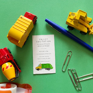 Painted Garbage Truck Sanitation Trash Hauling Business Card