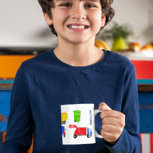 Painted Garbage Trucks Boys Personalized Coffee Mug