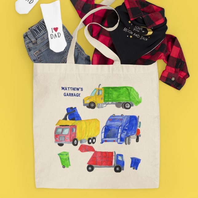 Painted Garbage Trucks Personalized Tote Bag (Creator Uploaded)