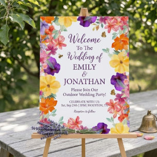 Painted garden wildflowers photo script foam board