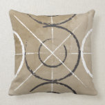 Painted Geometric Circle Print Throw Pillow