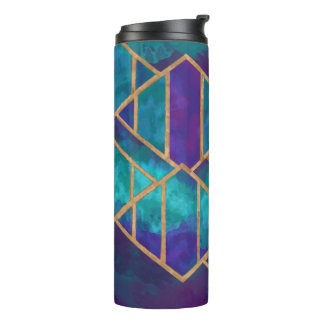 Painted Geometric Thermal Tumbler