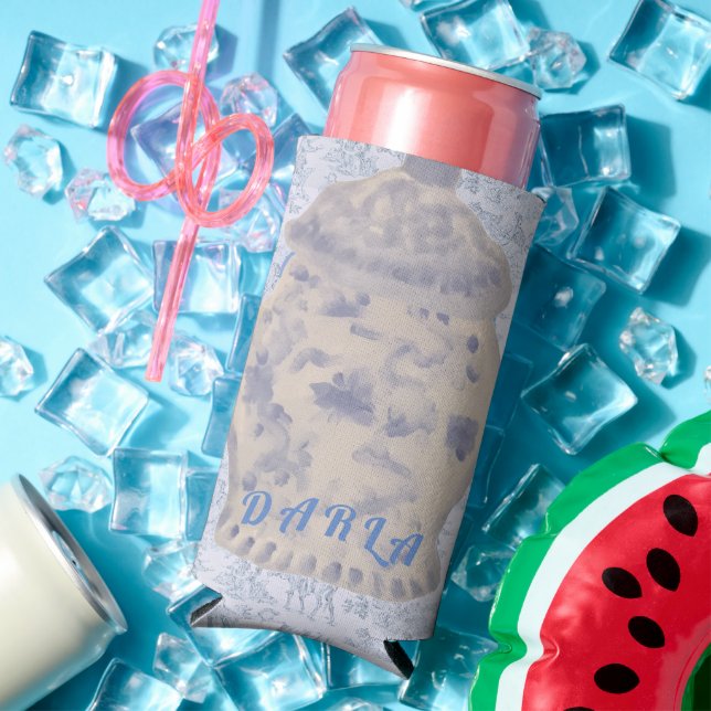Painted Ginger Jar Bottle CAN COOLER   (In Situ Summer)