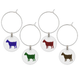 Painted Goat in 4 Colors Wine Charms