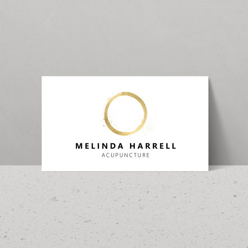 Painted Gold Circle Acupuncture Healer Wellness Business Card