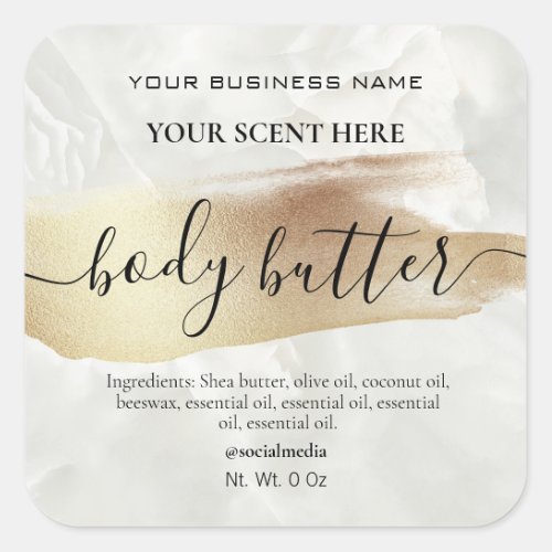 Painted Gold Line Marble Body Butter Labels