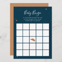 Painted Gold Stars Baby Shower Bingo Game Invitation