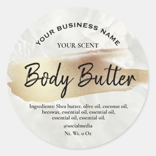 Painted Gold With Marble Body Butter Labels