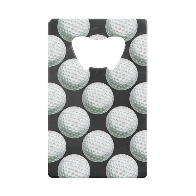 Painted Golf Ball Pattern Credit Card Bottle Opener (Front)