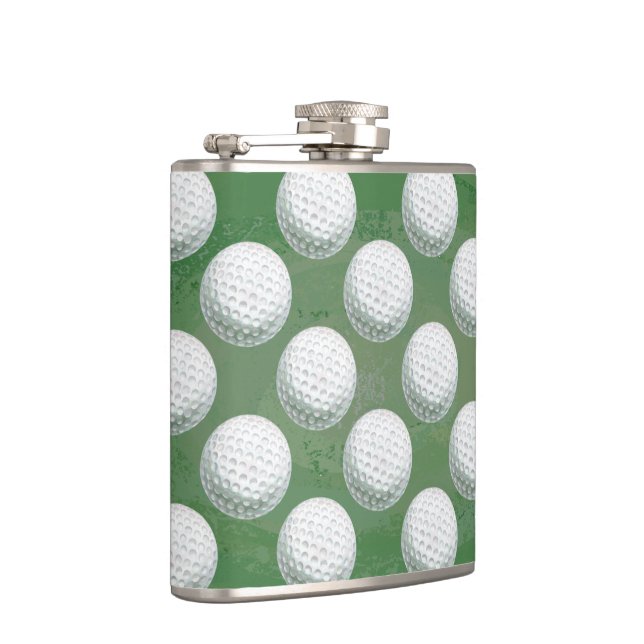 Painted Golf Ball Pattern Hip Flask (Right)