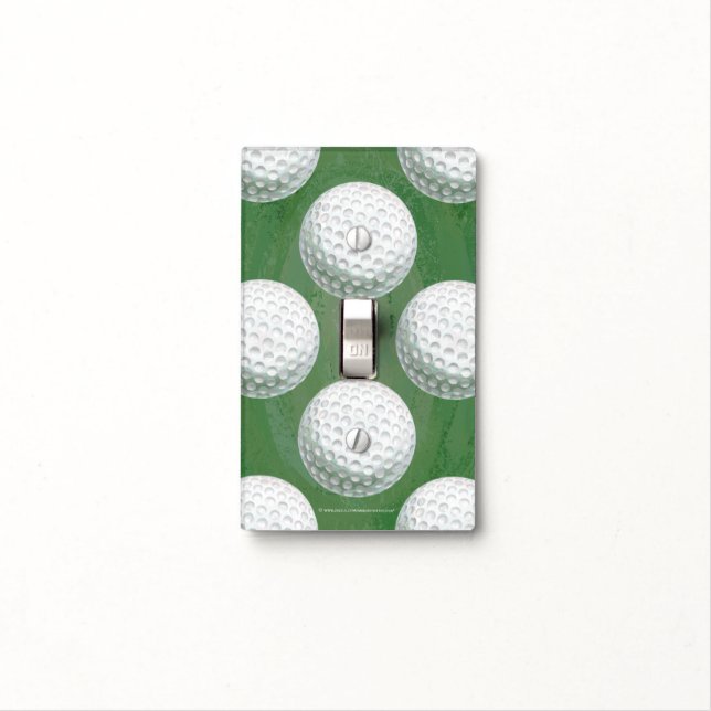 Painted Golf Ball Pattern Light Switch Cover (In Situ)
