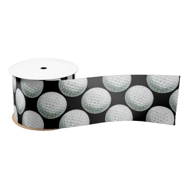 Painted Golf Ball Pattern Satin Ribbon (Spool)