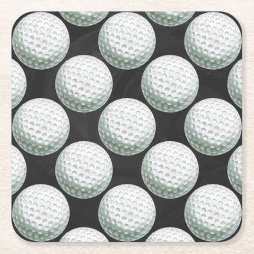 Painted Golf Ball Pattern Square Paper Coaster