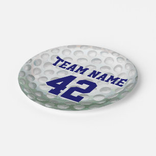 Painted Golf Ball with Name Paper Plates