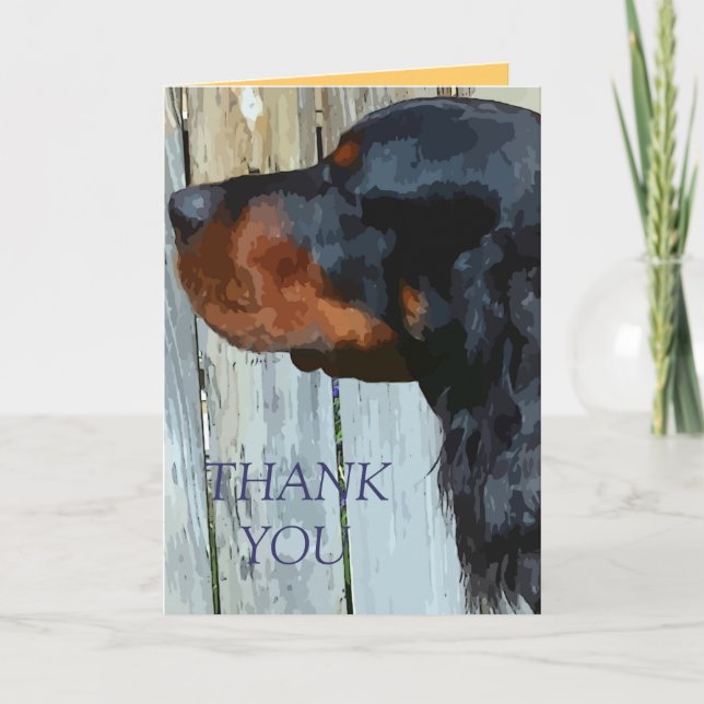 Painted Gordon Setter Thank You Note Card (Front)