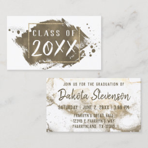 Painted Grad Gold Sepia Splatter Brushstroke Calling Card
