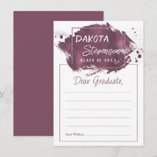 Painted Grad   Mauve Pink Splatter Party Advice Invitation