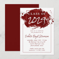 Painted Grad | Red Splatter Brushstroke Party