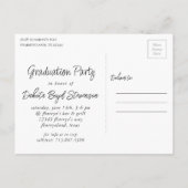 Painted Grad | Red Splatter Brushstroke Party Invitation Postcard (Back)