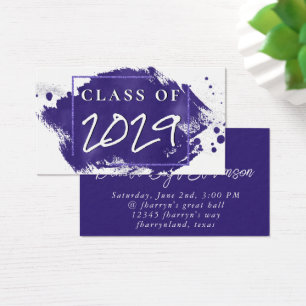 Painted Grad Violet Graduation Announcement