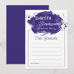 Painted Grad   Violet Purple Brushstroke Advice Invitation