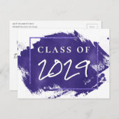 Painted Grad | Violet Purple Splatter Party Invitation Postcard (Front/Back)