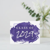 Painted Grad | Violet Purple Splatter Party Invitation Postcard (Standing Front)