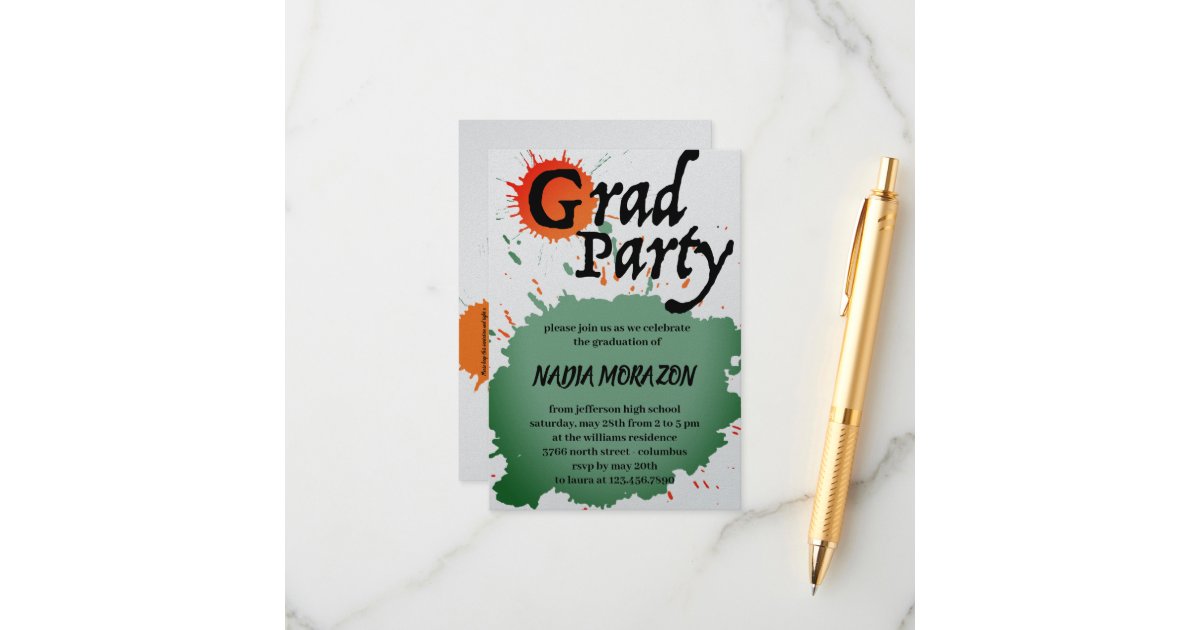 Painted Graduation Party Enclosure Card Zazzle