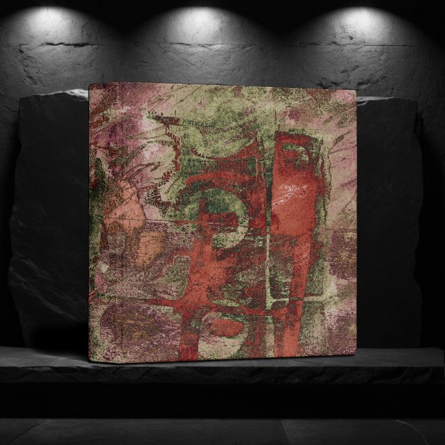 Painted Graffiti Grunge Autumn Red Green Rust 3 Ring Binder (Creator Uploaded)