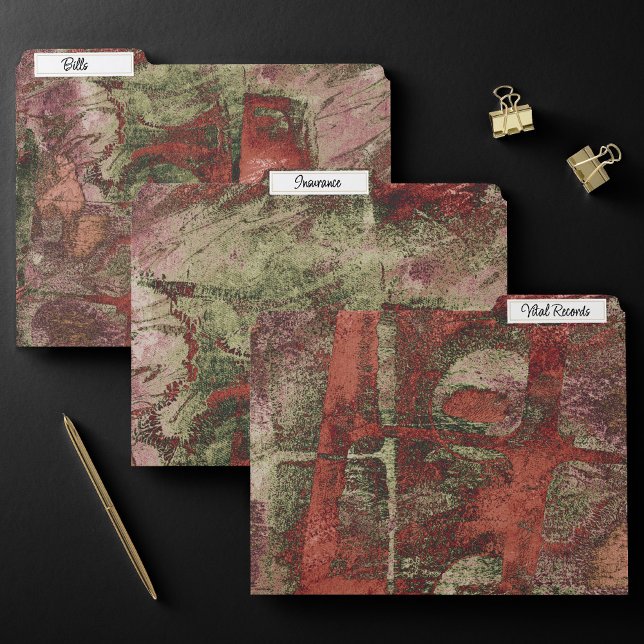 Painted Graffiti Grunge Autumn Red Green Rust File Folder (Creator Uploaded)