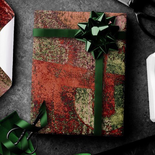 Painted Graffiti Grunge Autumn Red Green Rust Wrapping Paper