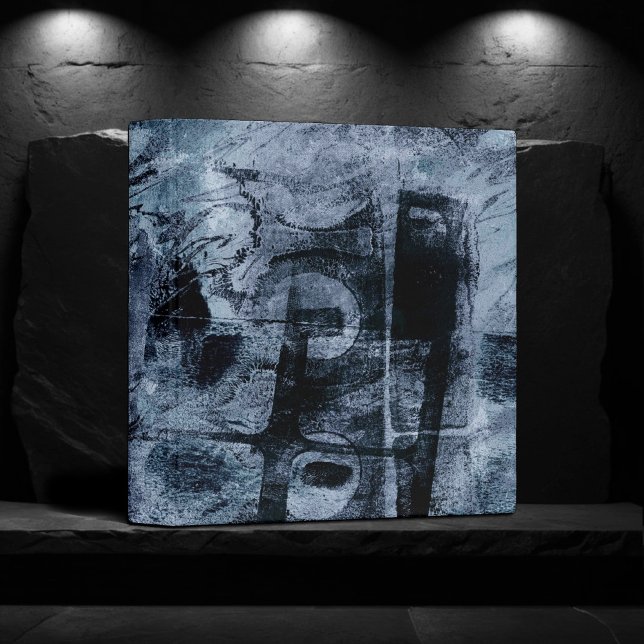 Painted Graffiti Grunge | Dark Navy and Denim Blue 3 Ring Binder (Creator Uploaded)