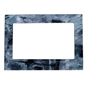 Painted Graffiti Grunge   Dark Navy and Denim Blue Magnetic Frame