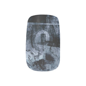 Painted Graffiti Grunge | Dark Navy and Denim Blue Minx Nail Art