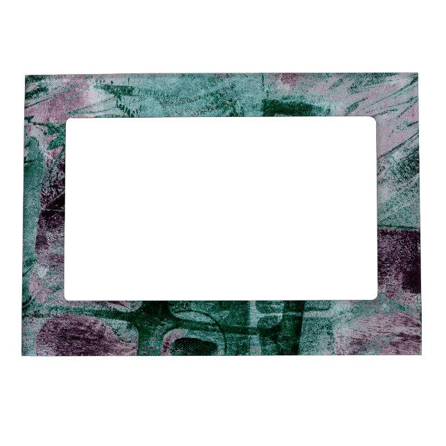 Painted Graffiti Grunge | Moody Plum Purple Green Magnetic Frame (Front)