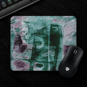 Painted Graffiti Grunge Moody Plum Purple Green Mouse Pad
