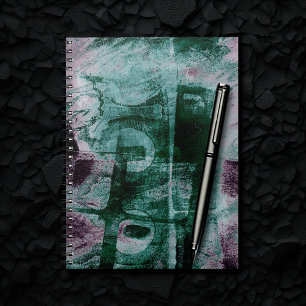 Painted Graffiti Grunge Moody Plum Purple Green Notebook