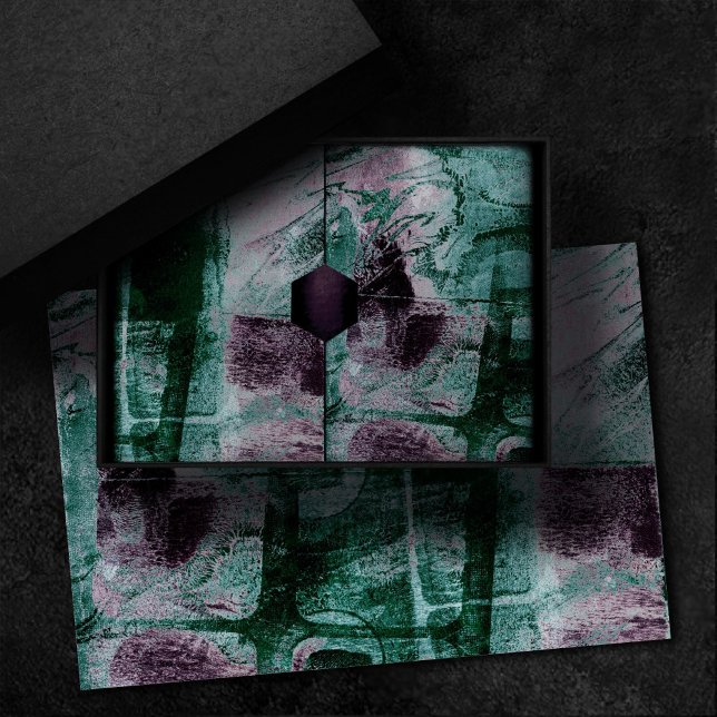 Painted Graffiti Grunge | Moody Plum Purple Green Tissue Paper (Creator Uploaded)