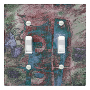 Painted Graffiti Grunge Rust Red Blue Taupe Light Switch Cover