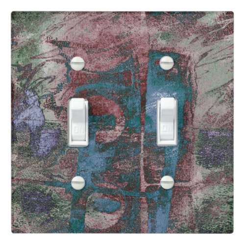 Painted Graffiti Grunge  Rust Red Blue Taupe Light Switch Cover