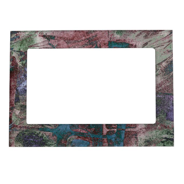 Painted Graffiti Grunge | Rust Red Blue Taupe Magnetic Frame (Front)