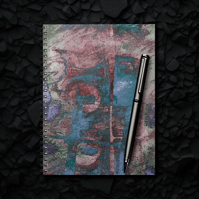 Painted Graffiti Grunge | Rust Red Blue Taupe Notebook (Creator Uploaded)