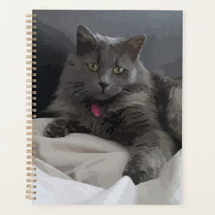 Painted Gray Cat for the Cat Lover Planner