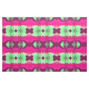 Painted green and pink print fabric